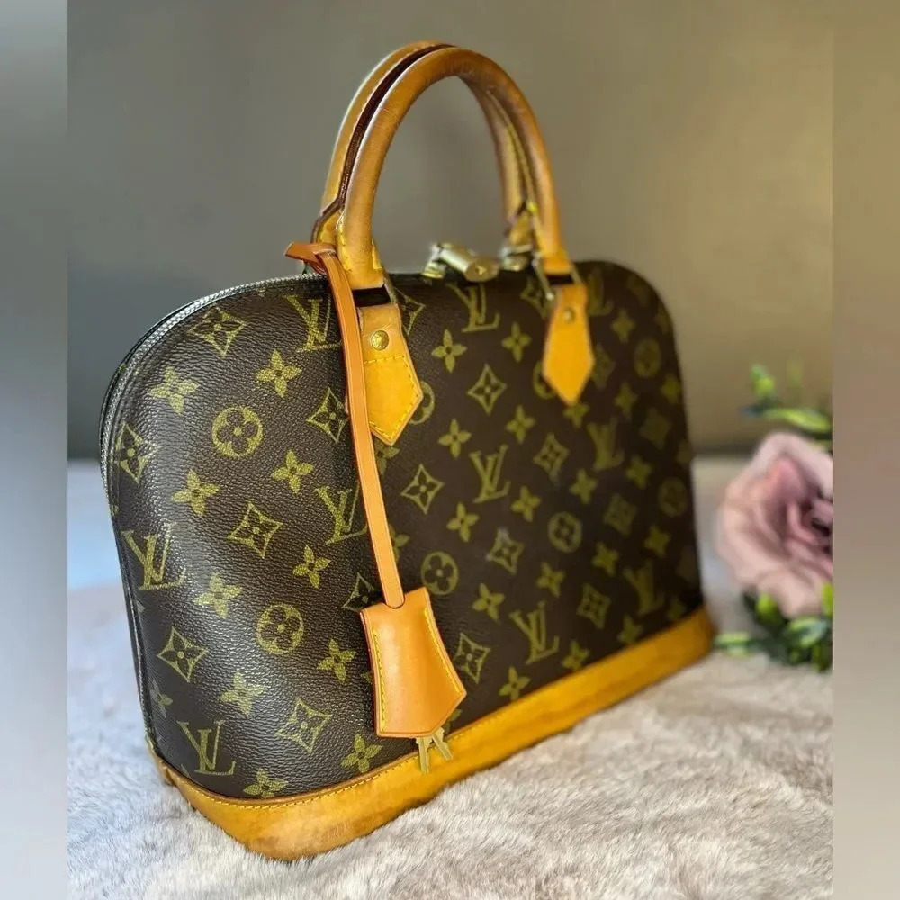 Louis Vuitton Alma PM Monogram Canvas Satchel Bag Vintage France Gifts For Her
